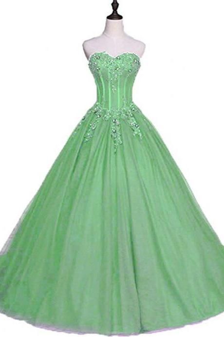 Sexy Strapless Lace Applique Plus Size Long Wedding Dress Party Dress Prom Dress Evening Dress