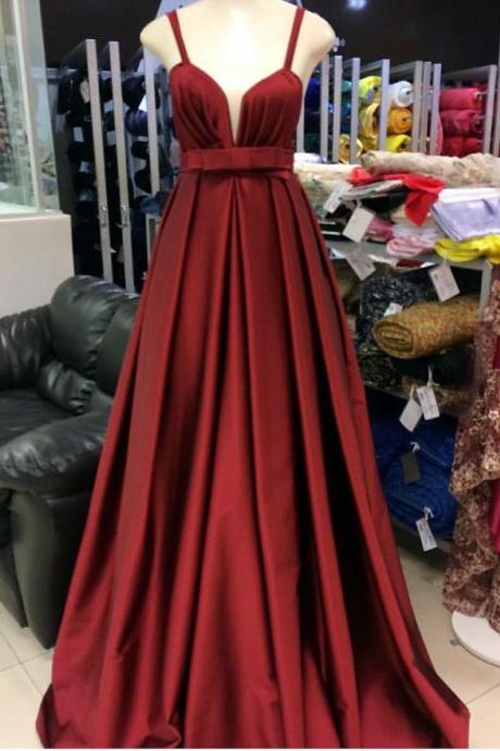 Sexy Red Chiffon V Neck Plus Size Long Wedding Dress Party Dress Prom Dress Evening Dress