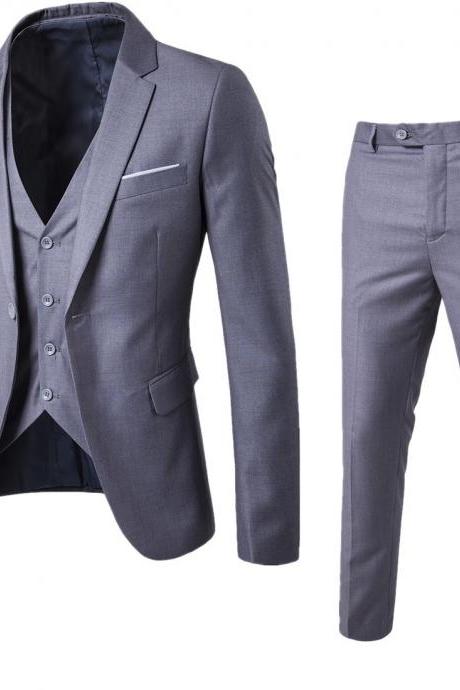 Designer Men Suit Groom Tuxedos Groomsmen Side Vent Slim Fit Best Man Suit Wedding Men&amp;#039;s Suits Bridegroom Jacket+pant+vest