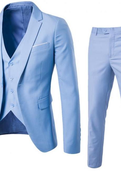 Designer Men Suit Groom Tuxedos Groomsmen Side Vent Slim Fit Best Man Suit Wedding Men's Suits Bridegroom Jacket+Pant+Vest
