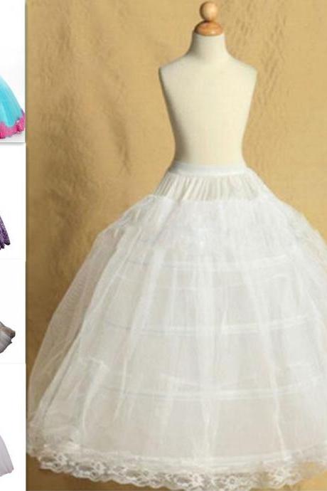 2 Hoop Adjustable Size Flower Girl Dress Children Little Kids Underskirt Wedding Crinoline Petticoat Fit 3 To 14 Years Girl