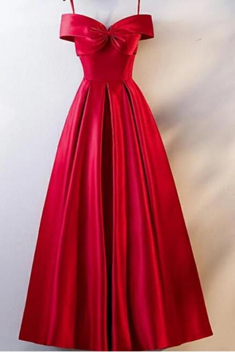 Red Full Length Wedding Dress Prom Dress Evening Dress Formal Occasion Party Dress