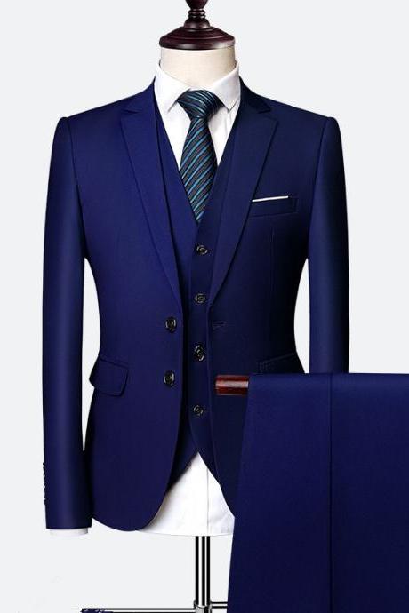  Wedding Formal Bridegroom Tuxedo Men Suits 3 Pcs Business Blazer Peak Lapel Custom Homme Terno Suits ( jacket Vest Pants )