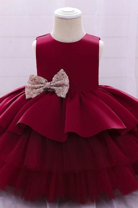 Real Photo Red Flower Girl Dresses For Weddings Party First Communion Dresses For Girls