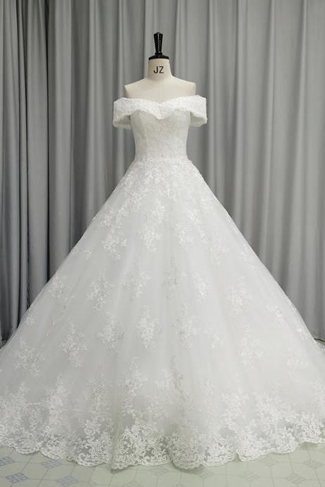Short Sleeve Wedding Bridal Dress Embroidery Lace Applique Ball Gown Wedding Dress Noiva Plus Size Bridal Dress