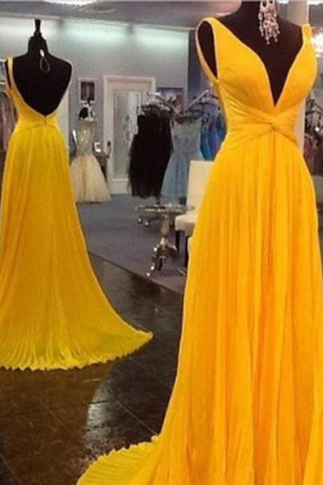 Fashion Gold Prom Dress Evening Party Gown Formal Wear Hand Made