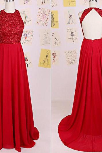 Red Long Prom Dress Prom Dresses Wedding Party Gown Formal Wear