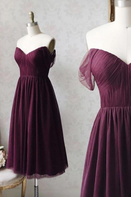 Purple Tulle Short Prom Dress Party Dress