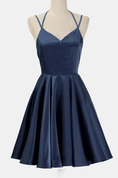 Navy Blue Short Bridesmaid Dresses Simple Navy Blue Short Prom Dress Juniors Homecoming Dress