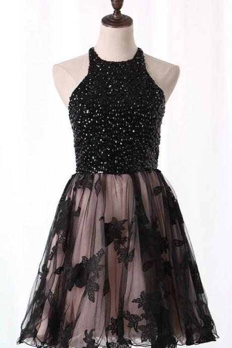 A-line With Sequins Knee Length Homecoming Dress