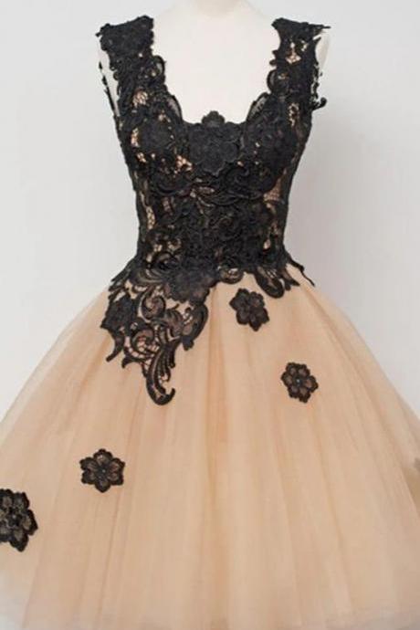 Tulle Homecoming Dress,ball Gown Sleeveless Short Prom Dress