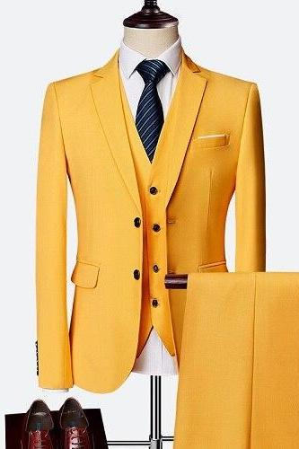 Wedding suit men Dress Korean Slims Men's Business suit 3 pieces jacket + Pants + Vest Formal Suit tuxedo groom suit