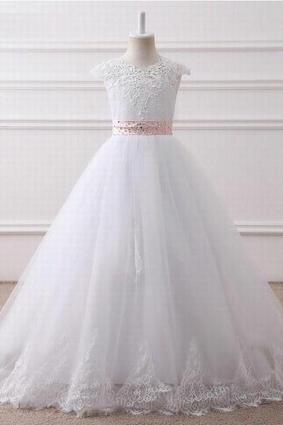 Cute Lace Wedding Girl Dress Flower Girl Dress Foraml Occasion Kids Clothing Princess Dress