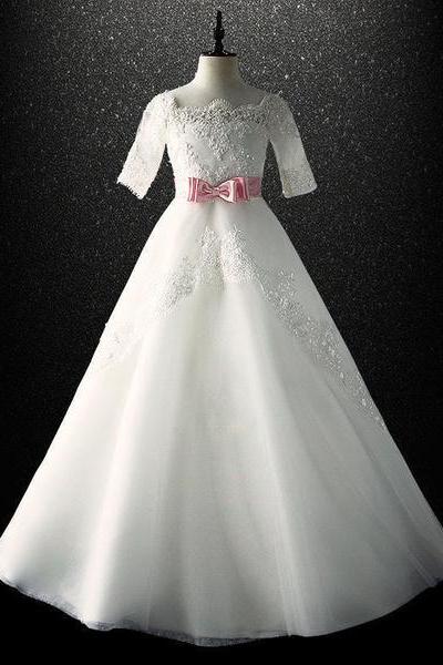 Lace New Cute Wedding Girl Dress Flower Girl Dress Foraml Occasion Kids Clothing Princess Dress