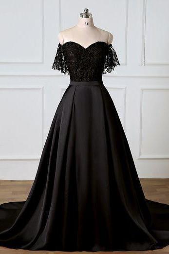 Black Strapless Prom Dress Evening Dress