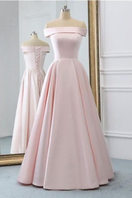 Pink Prom Dress Evening Dress Lace Up Back