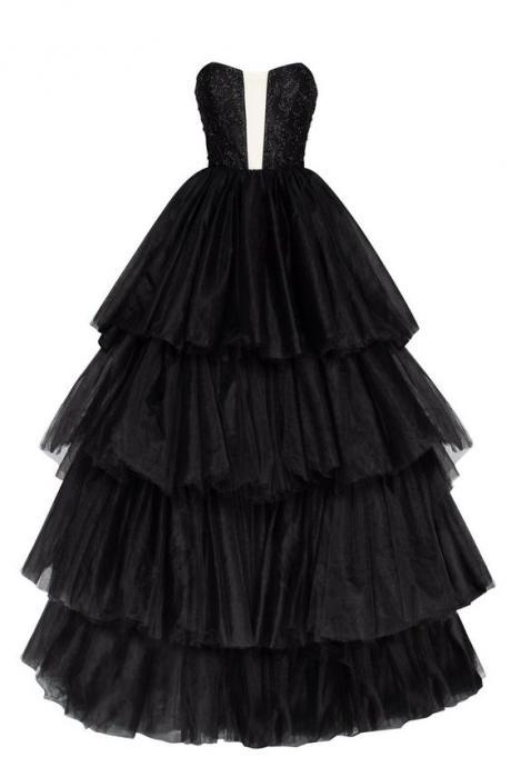 Black Ball Gown Prom Dress Evening Dress