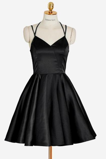 Simple A-line V-neck Short Prom Dress,homecoming Dress