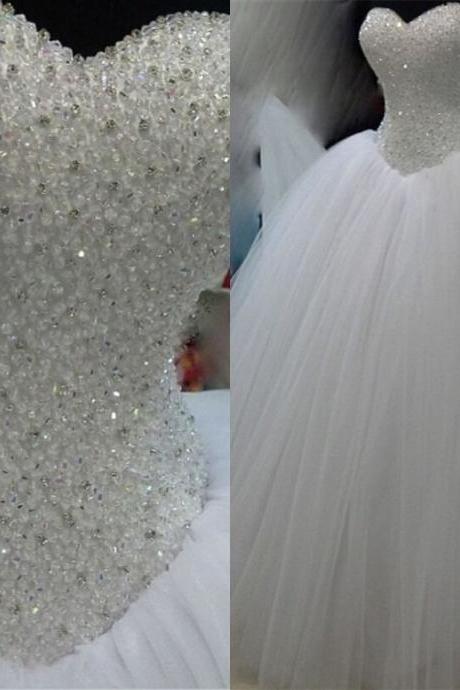 Luxury Fashion White/ivory Wedding Dress Bridal Gown Custom Made