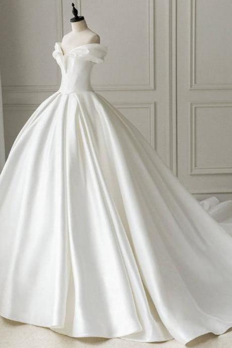 White/ivory Wedding Gowns Luxury Off Shoulder Bridal Gowns Puffy Wedding Dresses Ball Gown