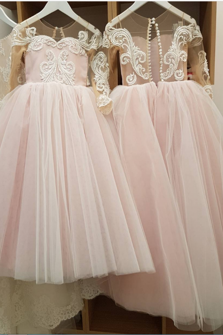 Flower Girl Dress,Light Pink Flower Girl Dresses