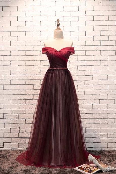 Simple Tulle Long Prom Dress, Evening Dress