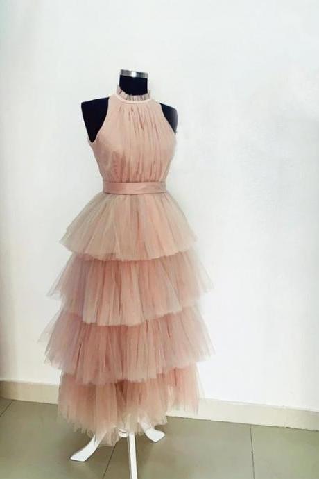 Pink Tulle Short Prom Dress Evening Homecoming Dress