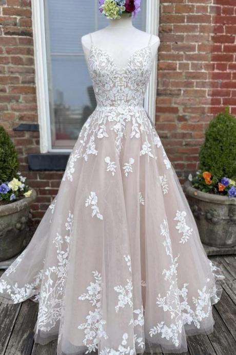 Elegant Lace Long A Line Prom Dress Formal Occasion Custom Evening Dress