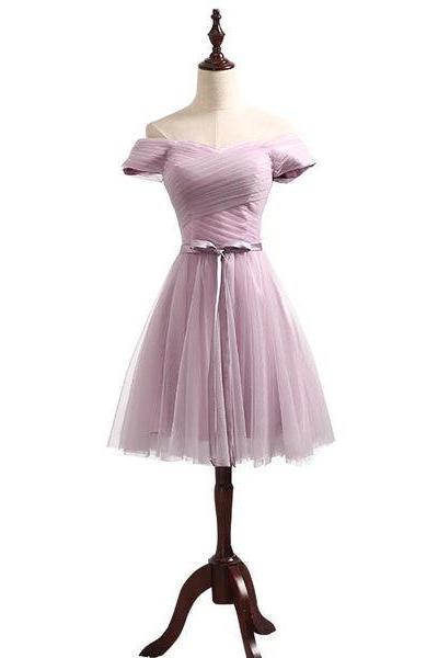 Lovely Lavender Tulle Sweetheart Short Prom Dress, Homecoming Dress D092
