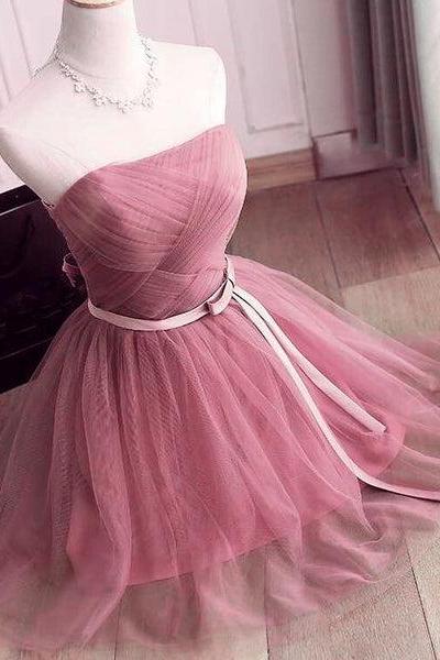 Lovely Tulle Short Party Dress, Handmade Formal Dresses F055
