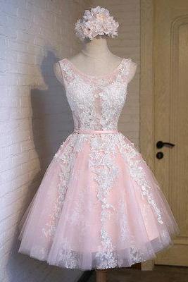 Elegant Lace With Tulle Prom Party Dresses Short A Line Formal Dress Plus Size N026
