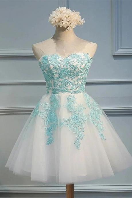 Custom Lovely Tulle Short Sweetheart Prom Dress Evening Dress Cute Party Dress F06