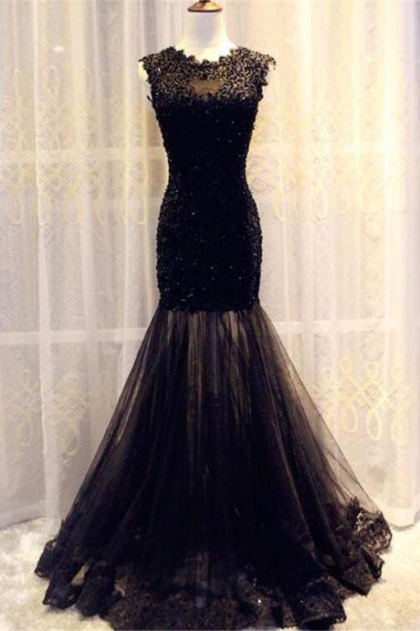New Charming Mermaid Lace Long Formal Gown Evening High Quality Handmade Party Dresses F96