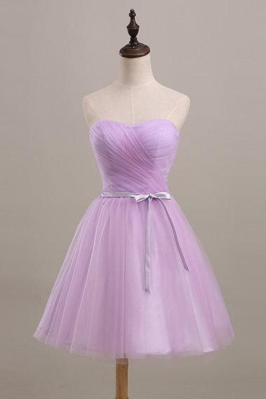 Glamorous Bridesmaid Dresses Strapless Tulle Prom Dresses With A Ribbon Elegant Evening Party Dresses Ss17