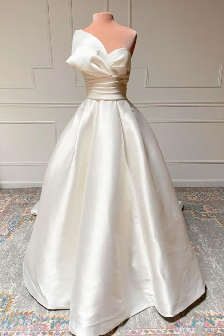 Satin One Shoulder Long Dress Prom Dress Evening Dress Ss112