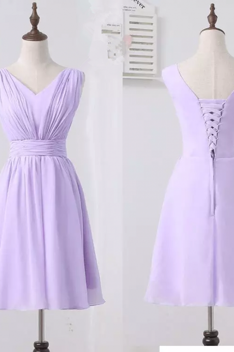 Lilac Short Bridesmaid Dress Prom Graduation Dresses Ss138