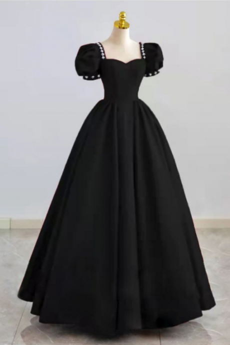black evening dress Hand made Custom new tutu long dress SS272