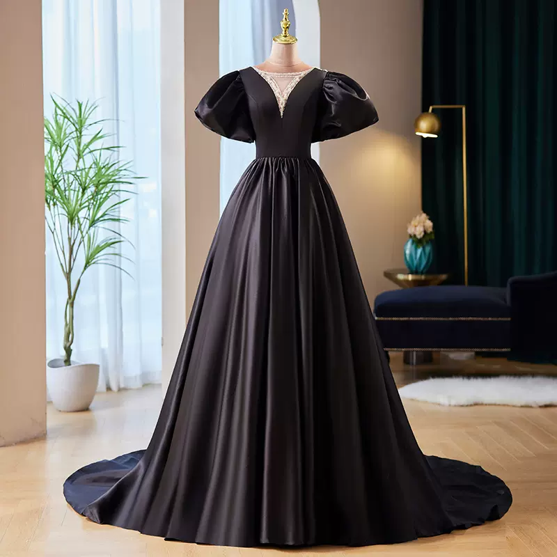 Black V Neck Prom Dress Evening Full Length Custom Size Ss295