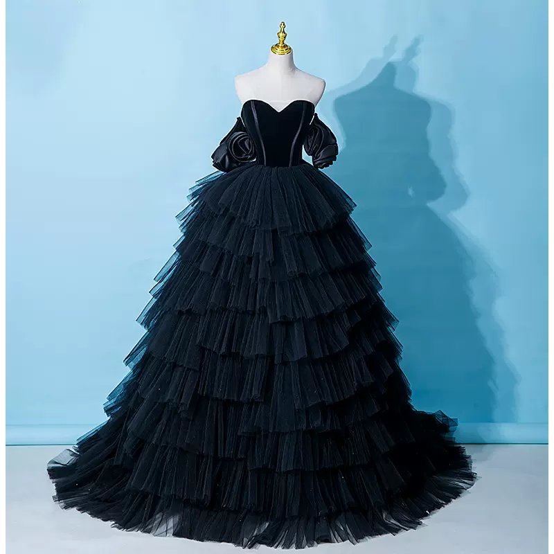 Black Ball Gown Prom Dress Evening Dress Custom Size Ss297