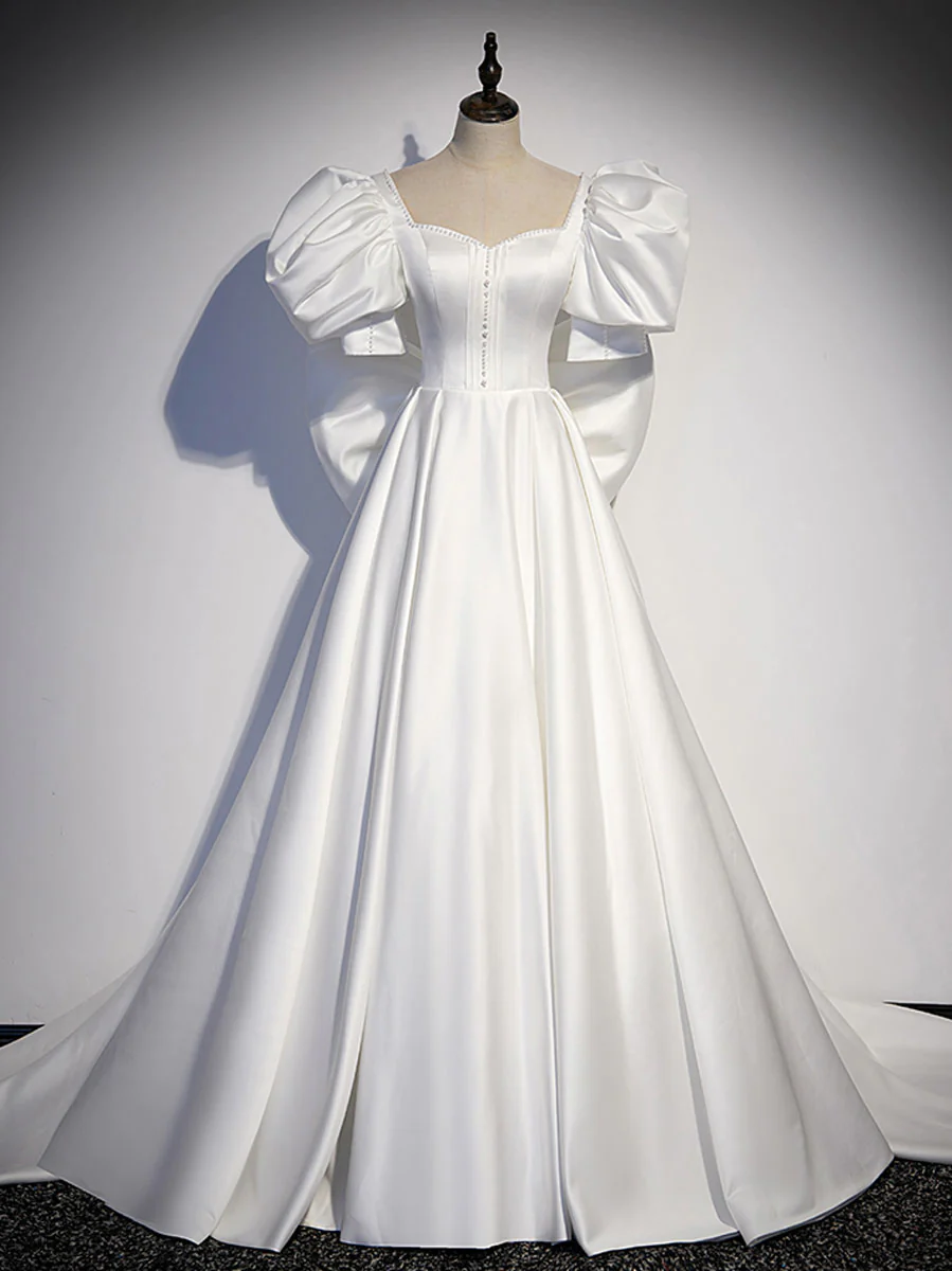 White Prom Dress Full Length Evening Dress Ss439