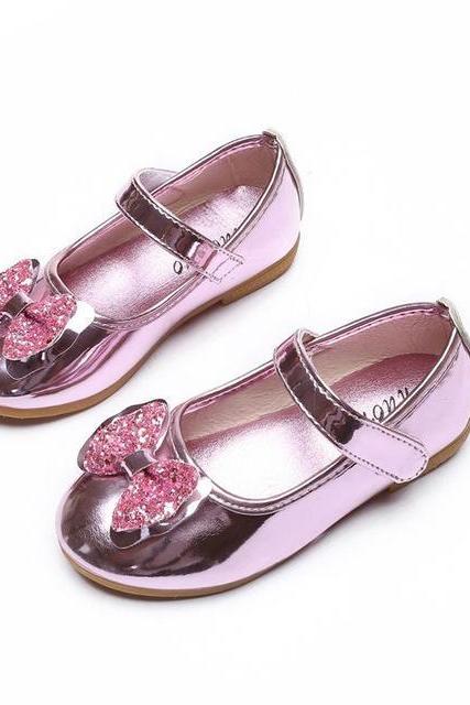 Fashion Children Casual Shoes Flat Shoes Kids Girls Wedding Shoes Princess Leather Soft Shoes Girls Party Shoes Size LM12