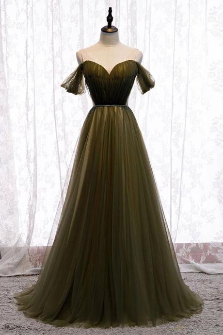 Simple Sweetheart Tulle Long Prom Dress Evening Dress Ss525