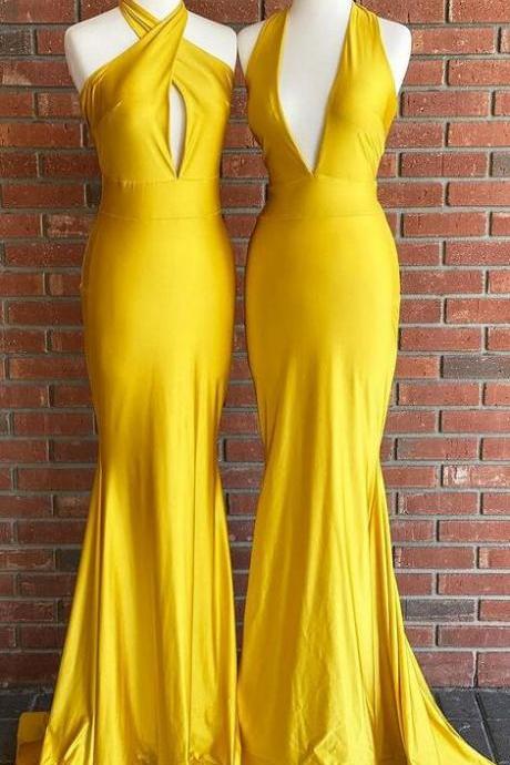 Simple Long Prom Dresses Full Length Evening Dress Custom Size Ss587
