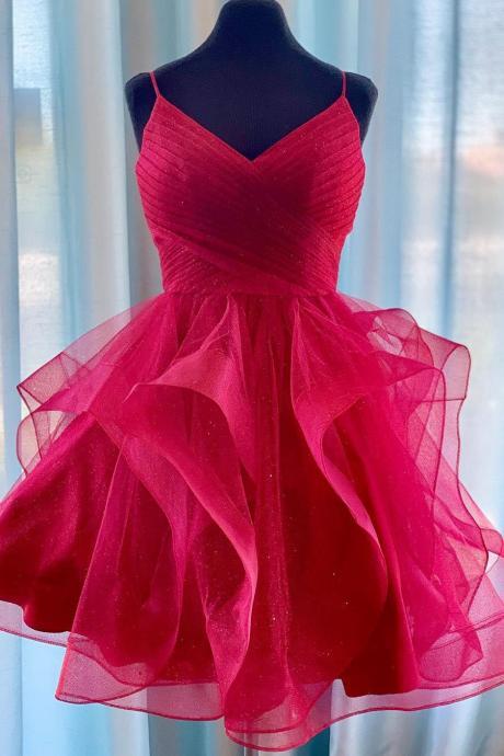 Short Prom Dress Burgundy Homecoming Dresses Evening Dress School Dance Dress SS597
