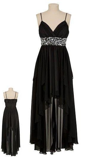 Black Homecoming Dress High Low Evening Prom Dresses SS660