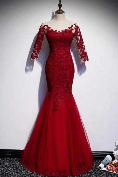 Mermaid Lace Long Prom Dress Formal Dress Evening Dress Ss759