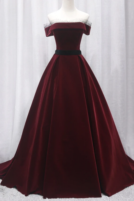Wine Red Prom Dresses Long Prom Gown Formal Evening Dress Ss804