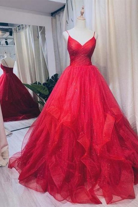 Red Glitter Formal Occasion Prom Dress Evening Gown Ss966