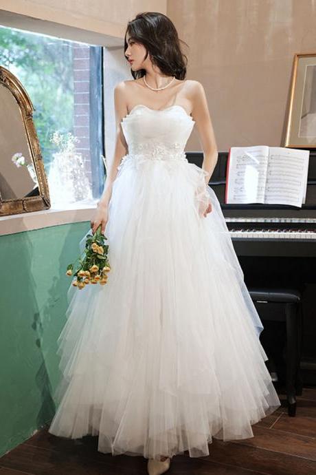 Beautiful White Layers Princess Tulle With Lace Wedding Party Dresses Formal Dresses Sa155