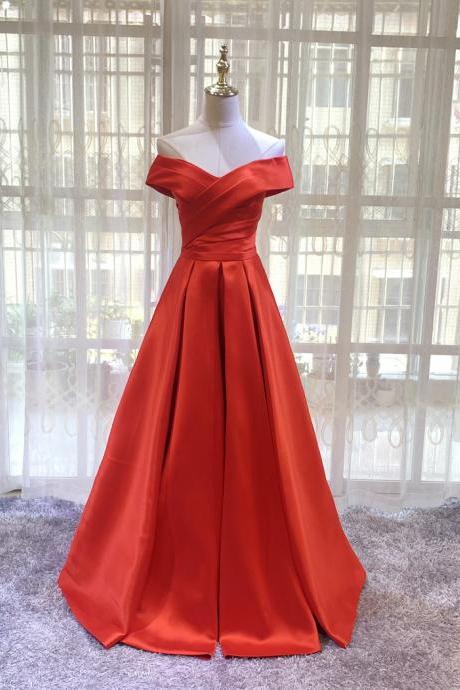 Red Satin Fashionable Long Prom Dress Custom Red Formal Gown Evening Dress Sa298